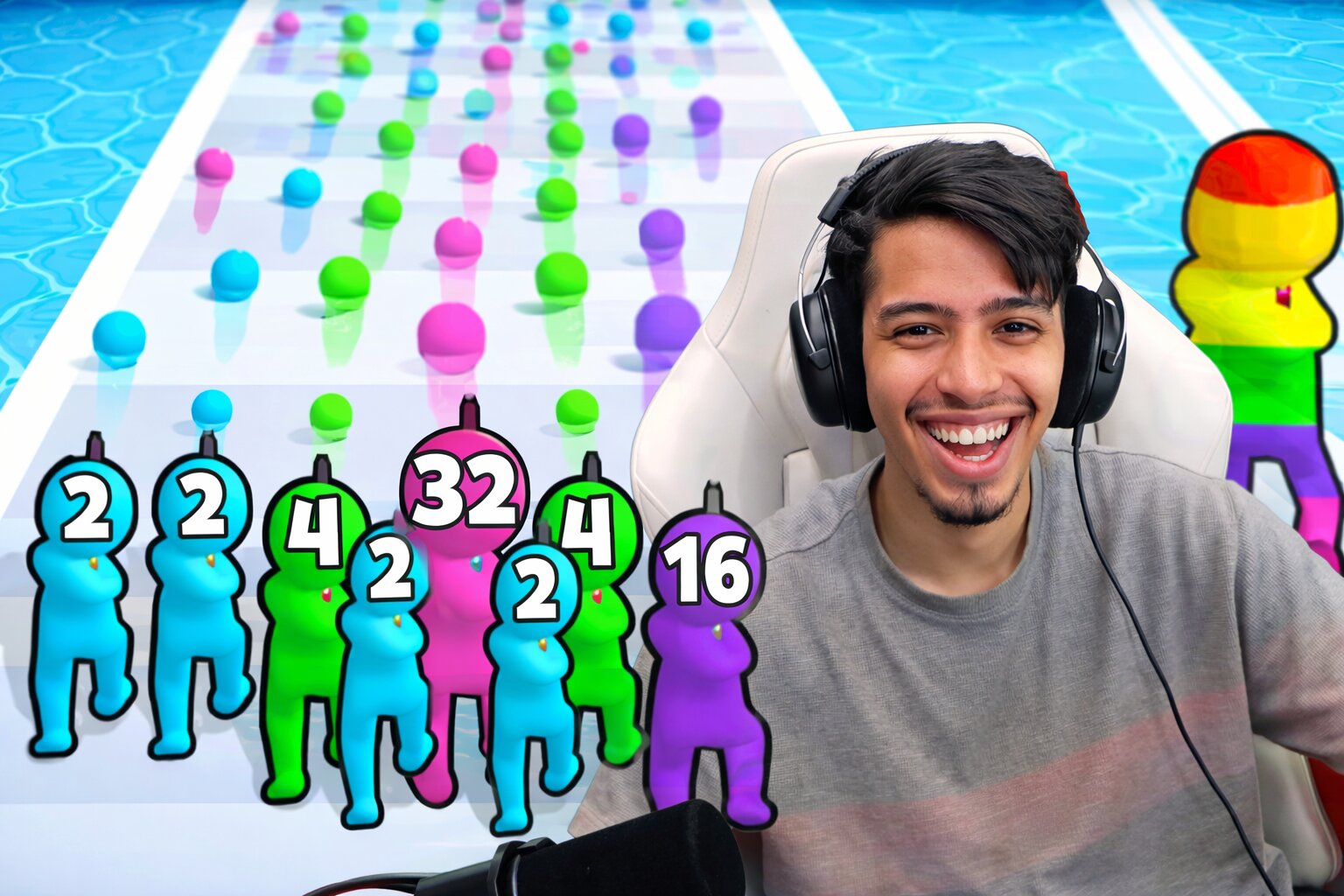 لقطة من لعبة Merge Grabber Race to 2048